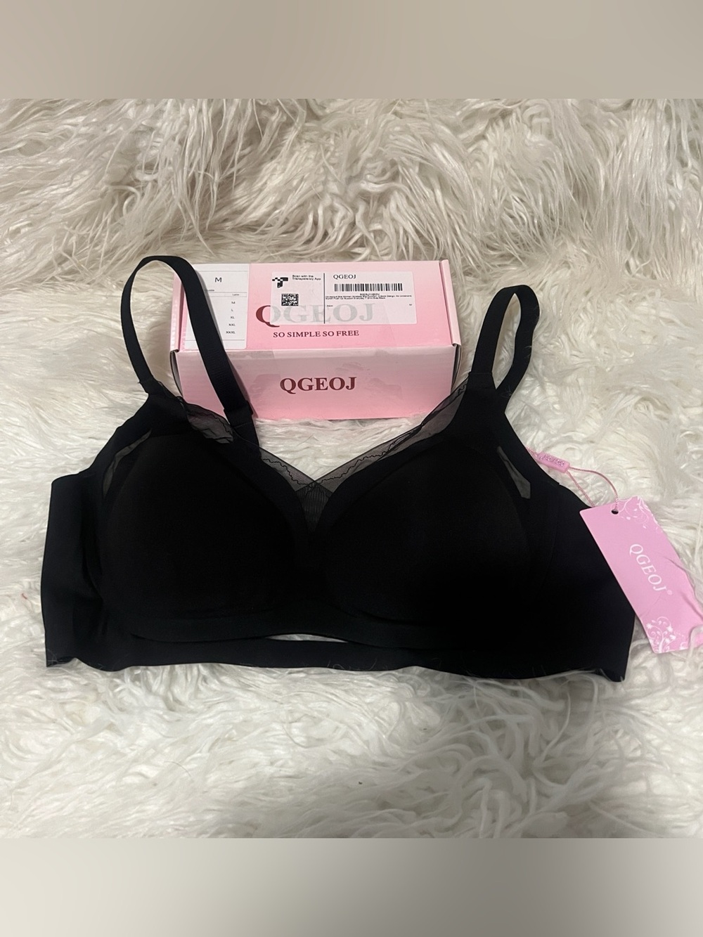 New Honeylove Women's Black Seamless Comfort Bra M Wireless